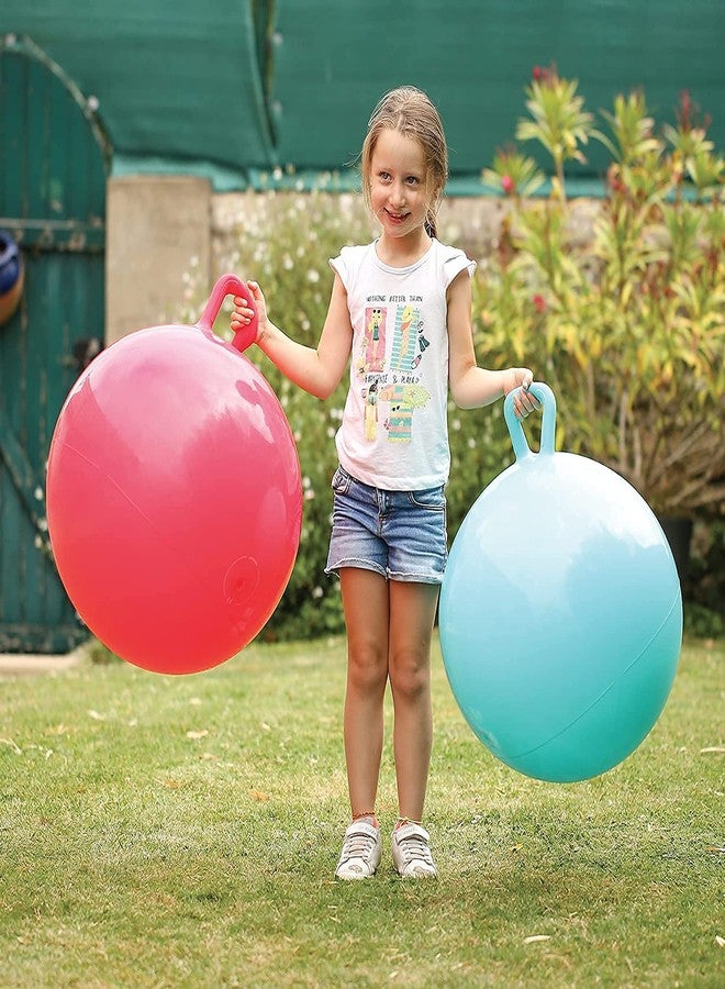 BHAVENA Rubber Hop Ball Inflatable Jumping Hopping Hop Ball for Kid's Rubber Hop Ball Kangaroo Bouncer Bouncy Ball for Kids with Handle Sit and Bounce Ball for Boys Girls with Air Pump - Image 3